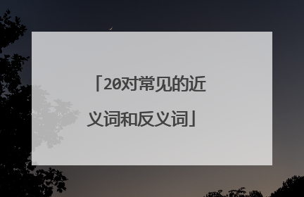 20对常见的近义词和反义词