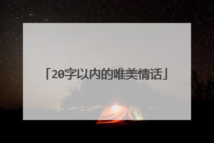 20字以内的唯美情话