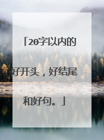 20字以内的好开头,好结尾和好句。