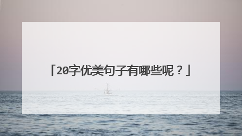 20字优美句子有哪些呢?