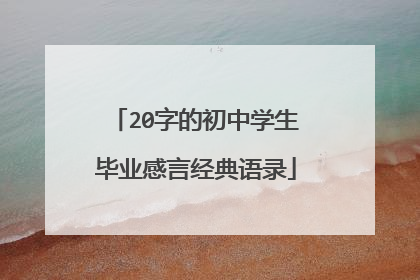 20字的初中学生毕业感言经典语录