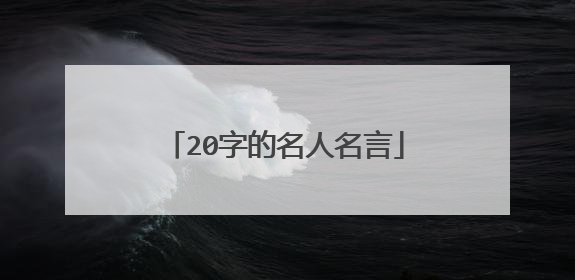 20字的名人名言