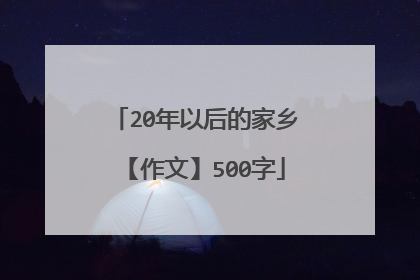 20年以后的家乡【作文】500字