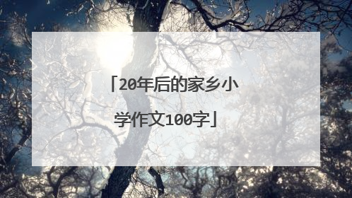 20年后的家乡小学作文100字