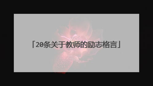 20条关于教师的励志格言