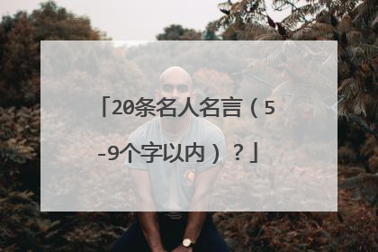 20条名人名言(5-9个字以内)?
