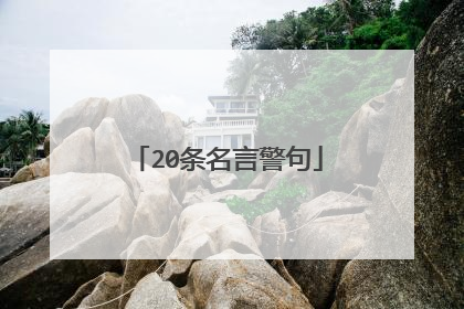 20条名言警句