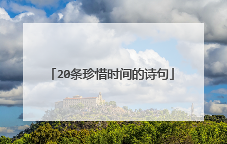 20条珍惜时间的诗句
