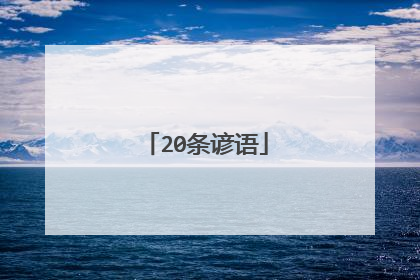 20条谚语