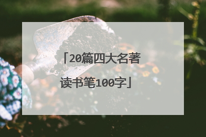 20篇四大名著读书笔100字