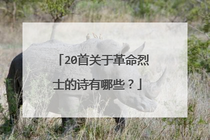 20首关于革命烈士的诗有哪些？