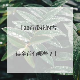 20首带花的古诗全首有哪些?