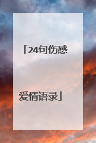 24句伤感爱情语录