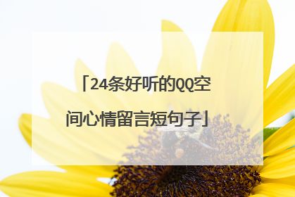 24条好听的QQ空间心情留言短句子