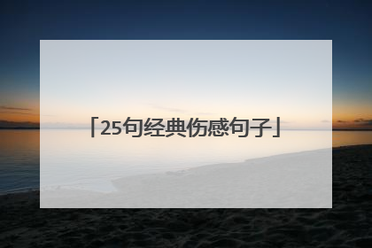 25句经典伤感句子