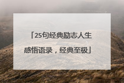 25句经典励志人生感悟语录,经典至极