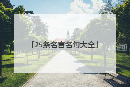 25条名言名句大全
