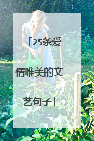 25条爱情唯美的文艺句子