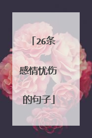 26条感情忧伤的句子