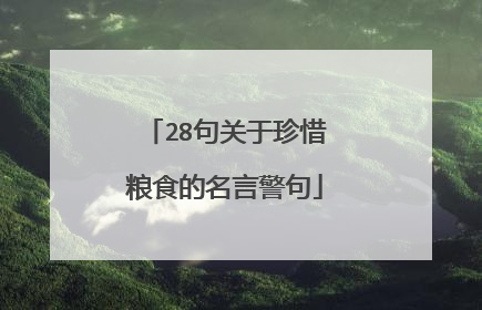 28句关于珍惜粮食的名言警句