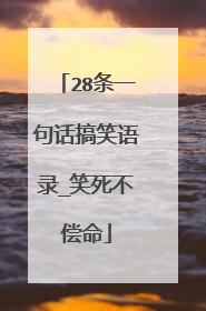 28条一句话搞笑语录_笑死不偿命