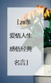 28条爱情人生感悟经典名言