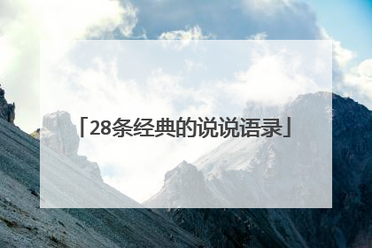 28条经典的说说语录