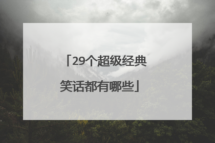29个超级经典笑话都有哪些