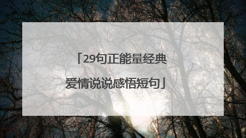 29句正能量经典爱情说说感悟短句