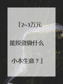 2~3万元能投资做什么小本生意？