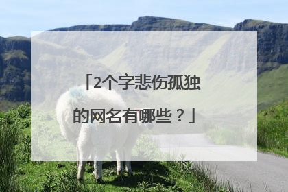 2个字悲伤孤独的网名有哪些?