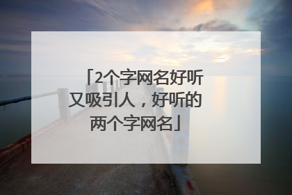 2个字网名好听又吸引人，好听的两个字网名