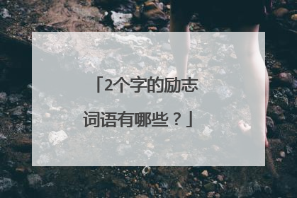 2个字的励志词语有哪些？