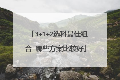3+1+2选科最佳组合 哪些方案比较好