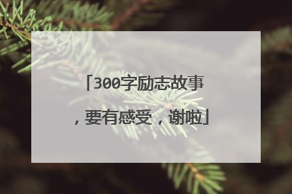 300字励志故事，要有感受，谢啦