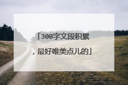 300字文段积累,最好唯美点儿的