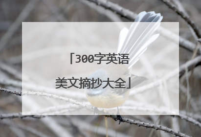300字英语美文摘抄大全