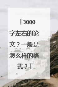 3000字左右的论文?一般是怎么样的格式?