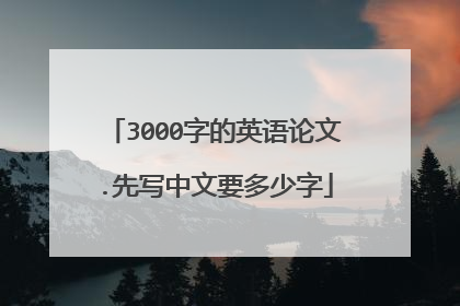 3000字的英语论文.先写中文要多少字