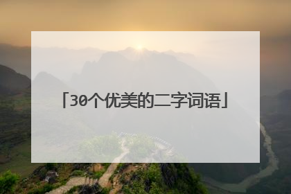 30个优美的二字词语