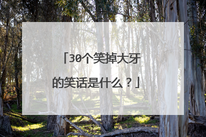 30个笑掉大牙的笑话是什么?