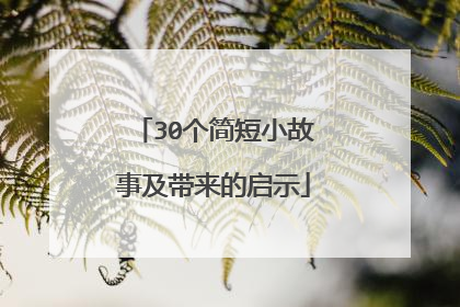 30个简短小故事及带来的启示