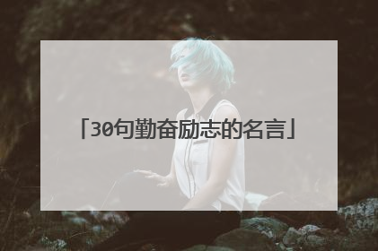 30句勤奋励志的名言