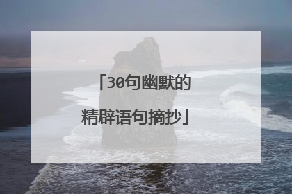 30句幽默的精辟语句摘抄