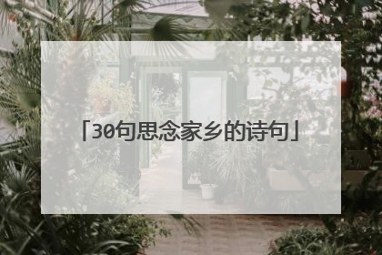 30句思念家乡的诗句
