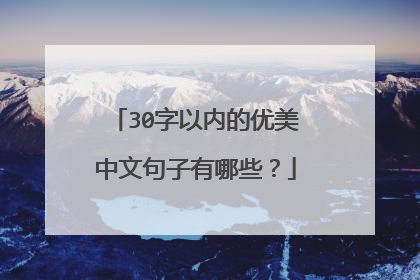 30字以内的优美中文句子有哪些?