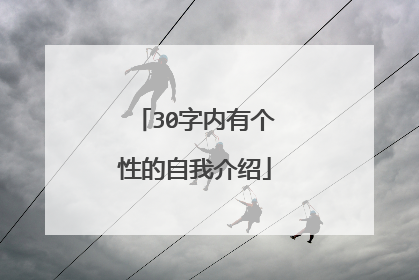 30字内有个性的自我介绍