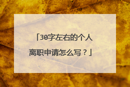 30字左右的个人离职申请怎么写?