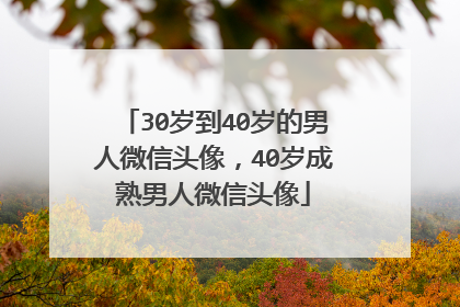 30岁到40岁的男人微信头像，40岁成熟男人微信头像