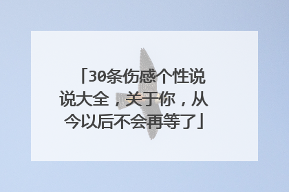 30条伤感个性说说大全，关于你，从今以后不会再等了